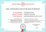 TrakyaDent Health Tourism Certificate - TrakyaDent Dental Health Center